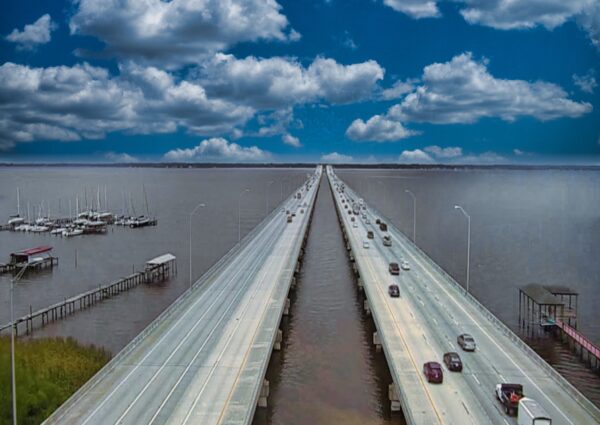 West side of the Buckman Bridge looking east.