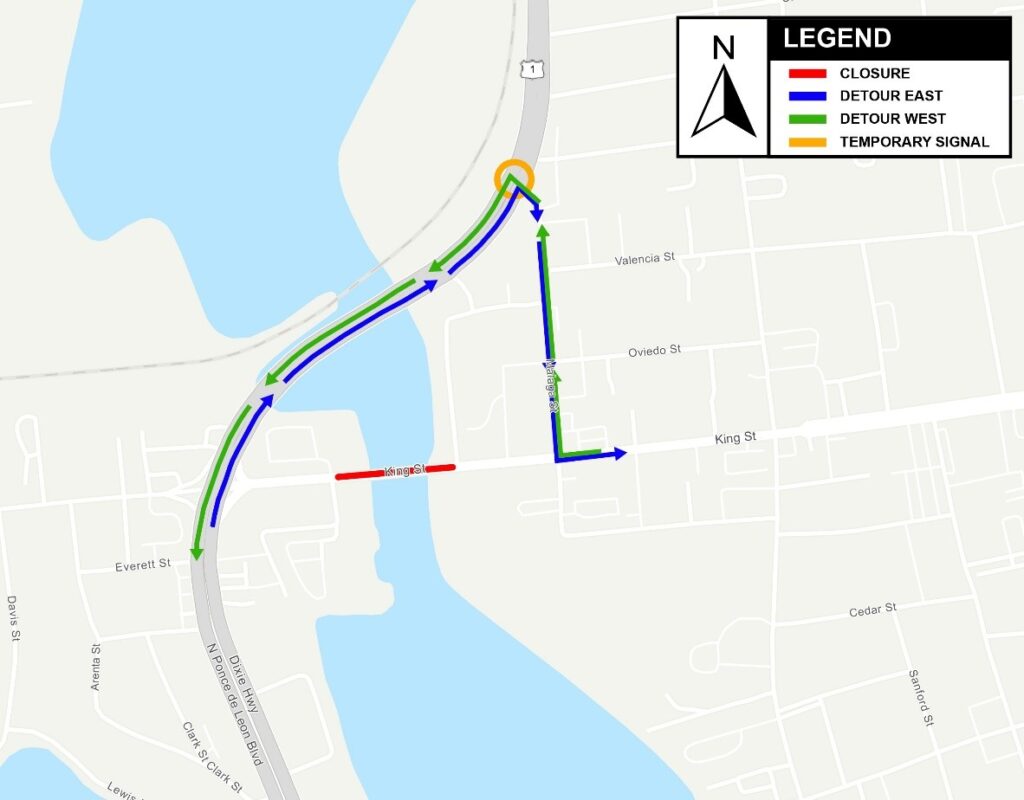 Extended Detour of the King Street Bridge over San Sebastian River Scheduled to Begin April 13