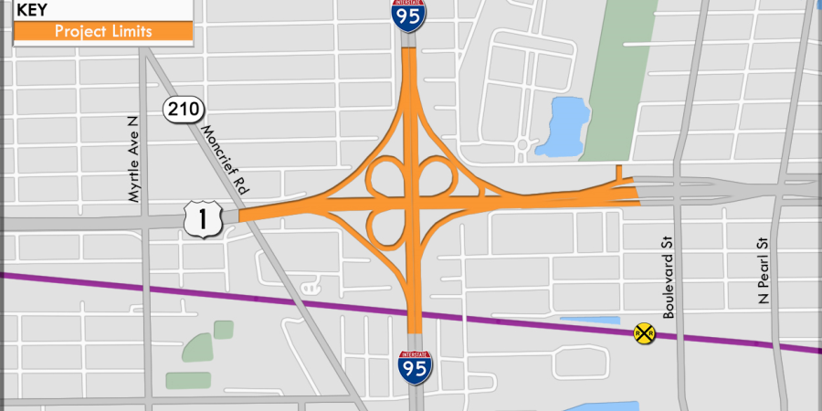 I-95 and MLK Project Limits Map