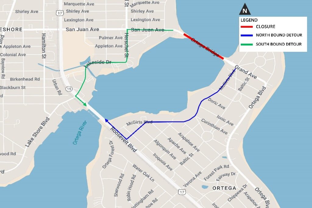 Ortega River Bridge Daytime Closure Scheduled July 22 for Routine Bridge Maintenance